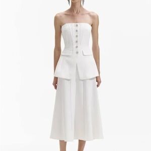 Self Portrait Bandeau Crepe Midi Dress